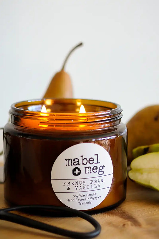 Soy Candle - french pear and Vanilla by Mabel and Meg