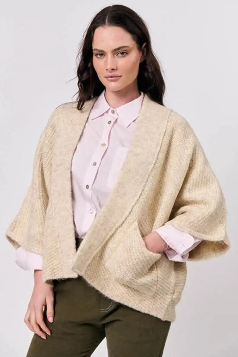 Gemma natural Knit Cardigan – Effortless Comfort and Style front