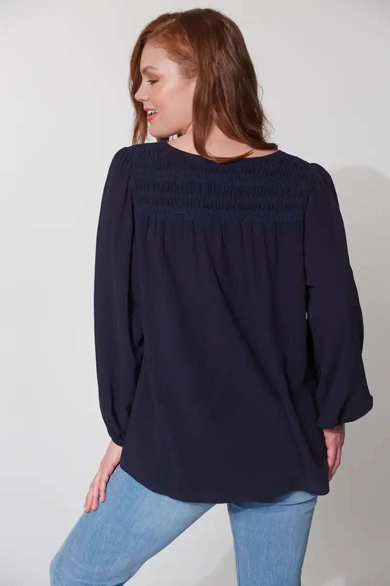 Haven Lauder Blouse Midnight back view