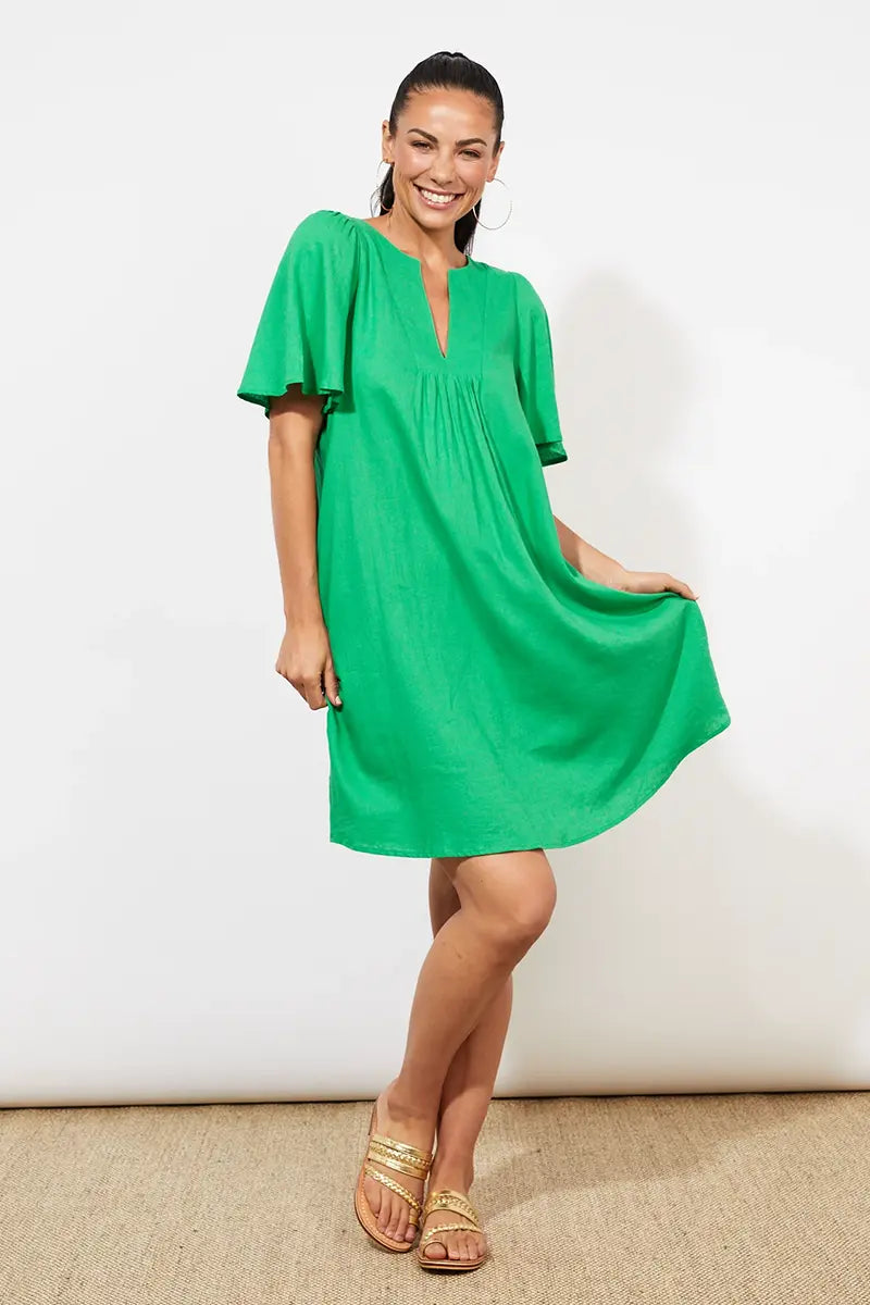 Haven Tanna Dress in Paradise Green with a swish