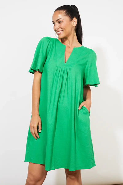 Haven Tanna Dress in Paradise Green showing in seam pocket