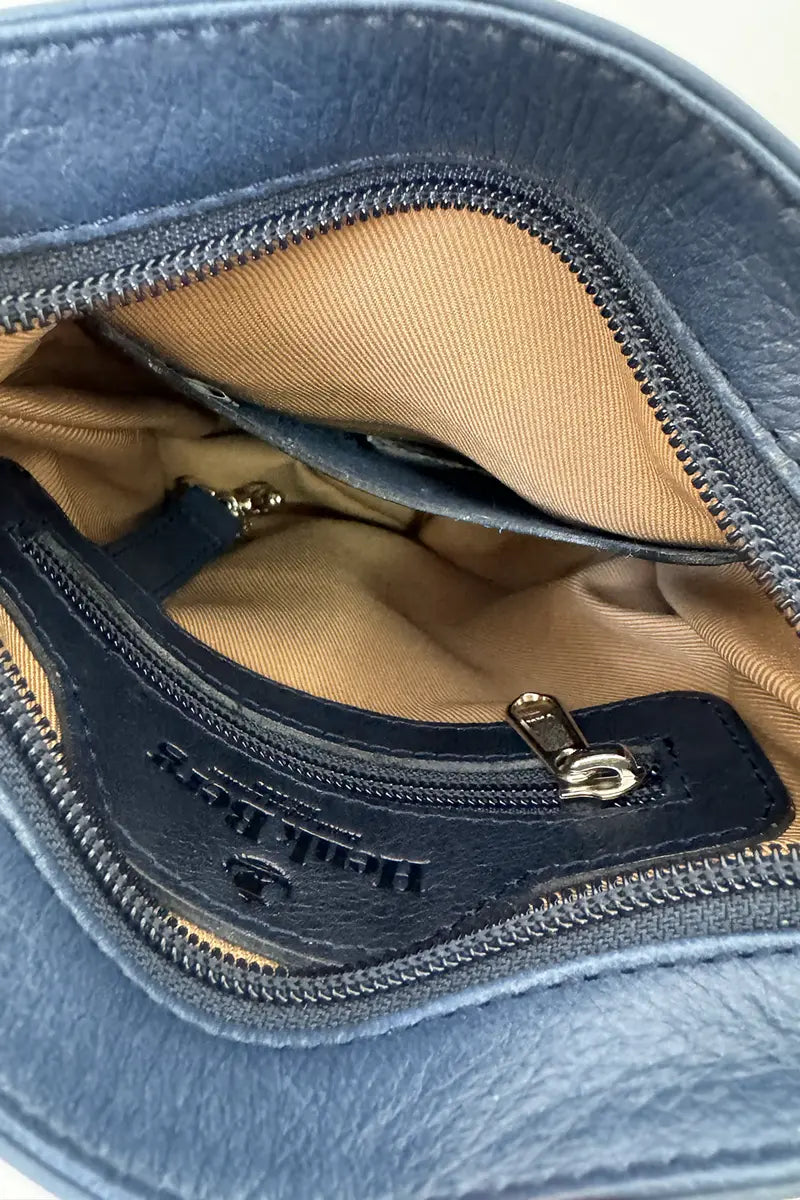Henk Burg Leather Hand Bag - Till in Blue inside view