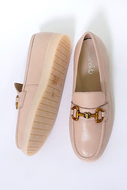 Hinako Women's Gemma Loafer in Bone top view