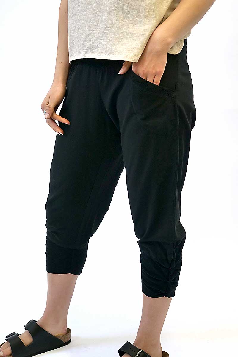 side view of the Humidity Castaway Pant in Black