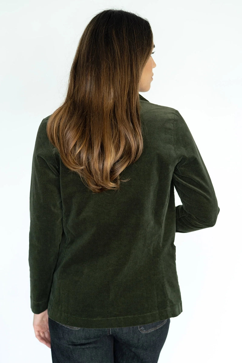 Humidity Women's Blondie Jacket in Moss back view