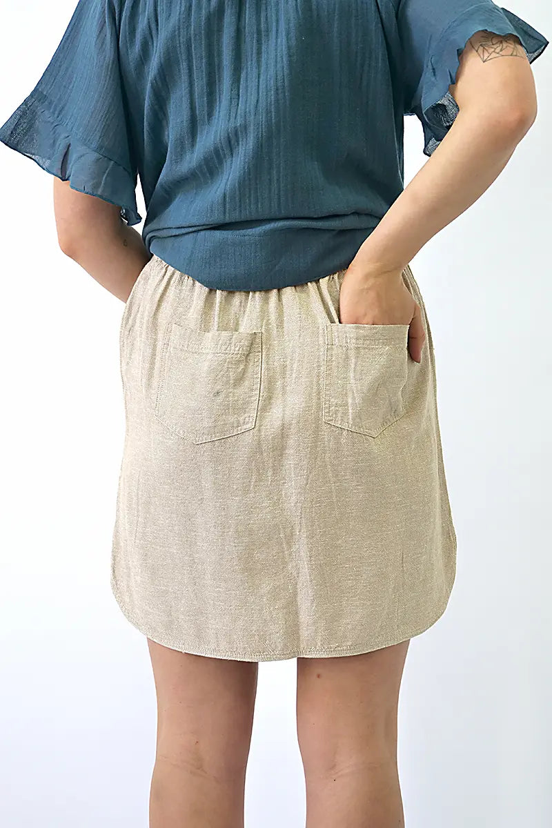 Back view showing rear pocket on the Humidity Skirt Tammi in Natural