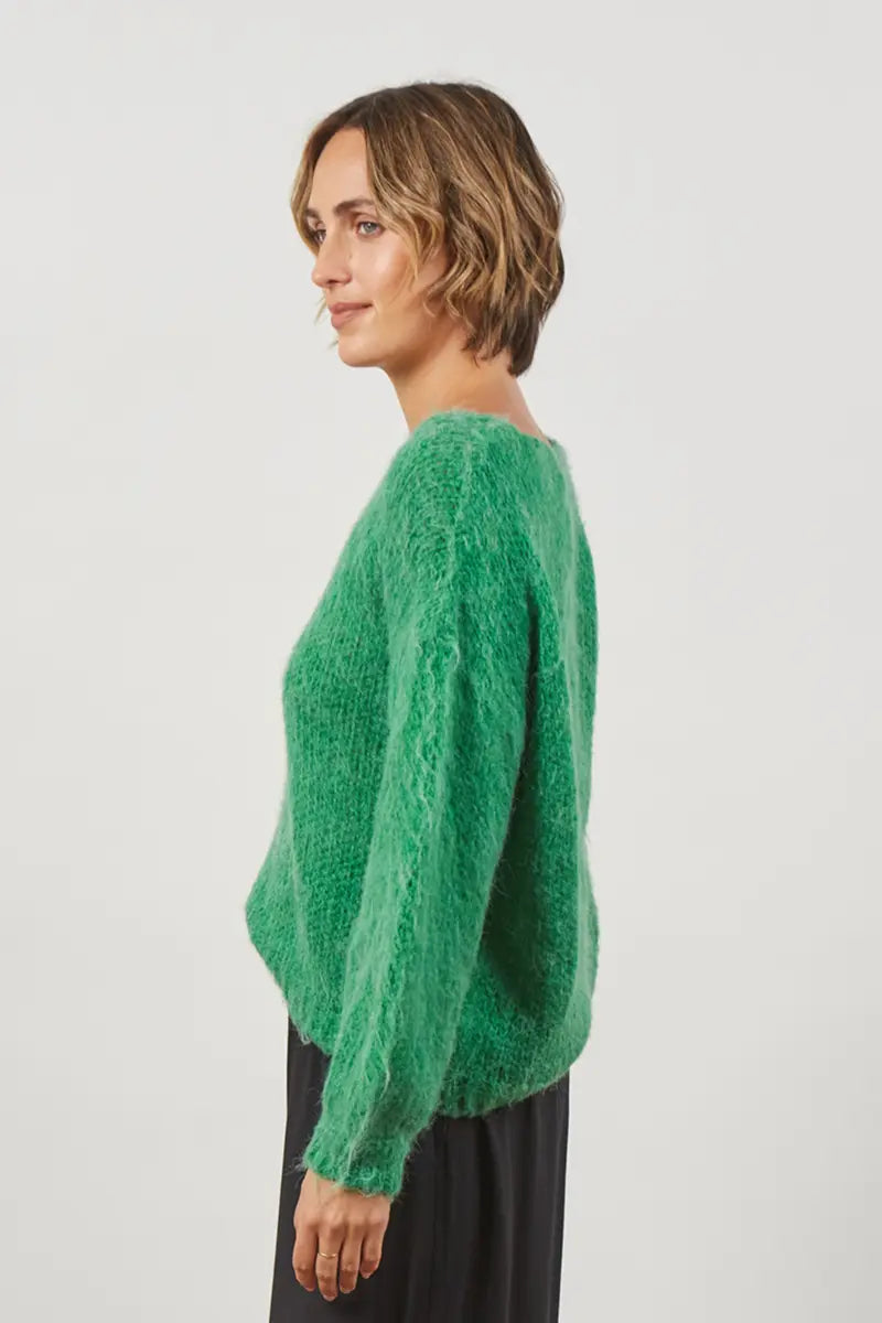 side view of the Isle of Mine Serene Jumper in Meadow
