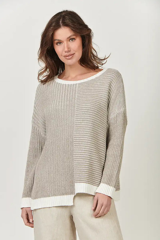 Naturals by O & J Cotton Jumper in Beige front