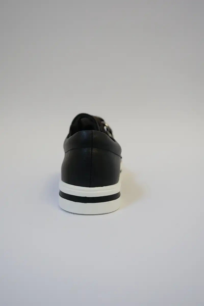 Bay Lane Koolah Black Leather Sneaker back