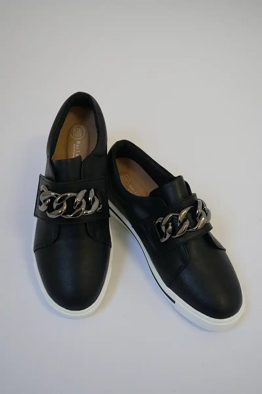 Bay Lane Koolah Black Leather Sneaker top
