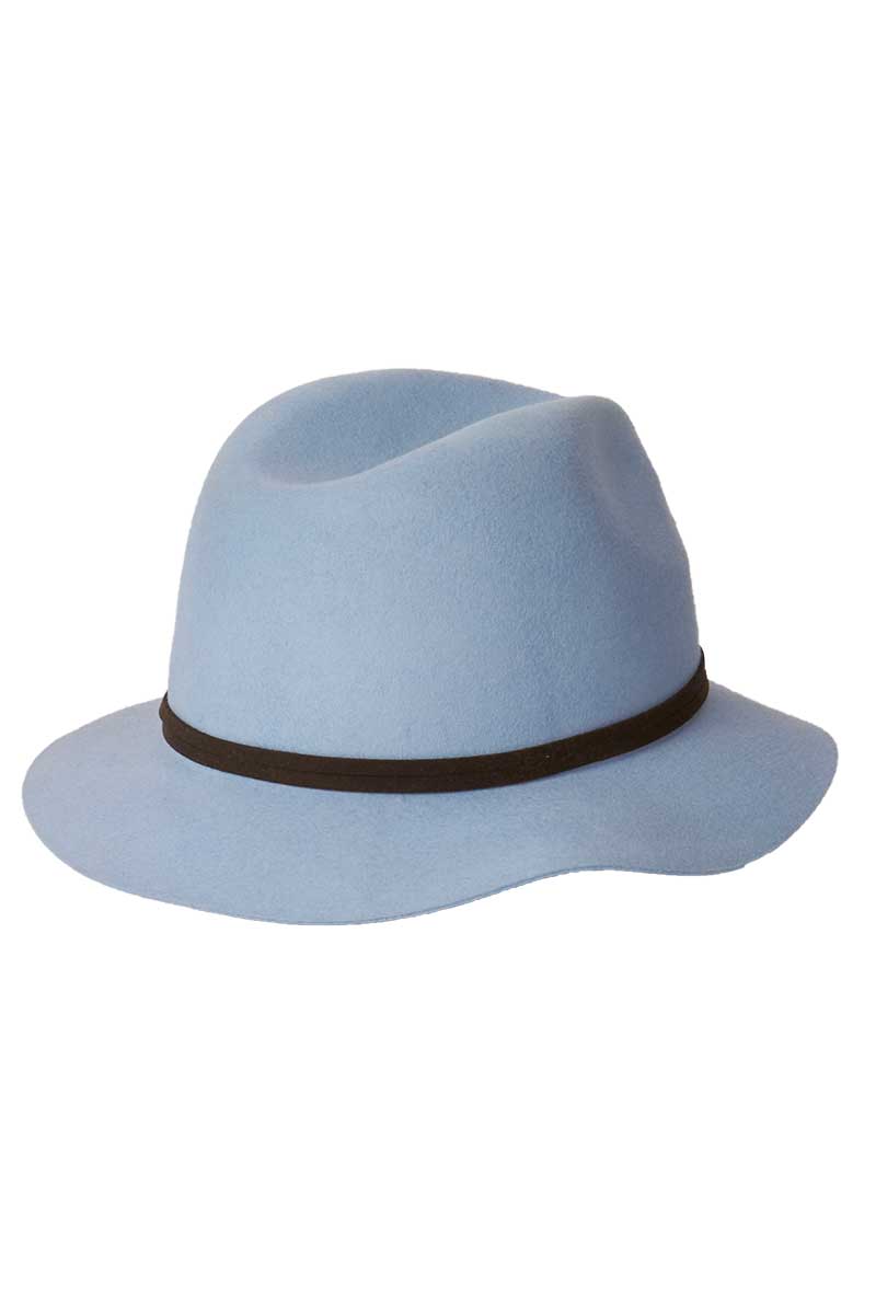 back view of the Kooringal Ladies Mid Brim Matilda Hat in Denim Blue