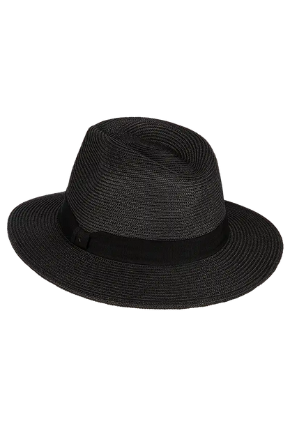 Kooringal Universal Cypress Fedora in Black 3/4 back view