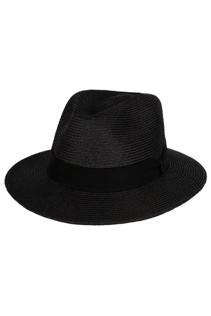 Kooringal Universal Cypress Fedora in Black 3/4 front v iew