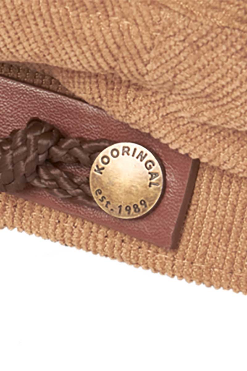 Kooringal Womens Fisherman Cap Eden Brown Metal Badge