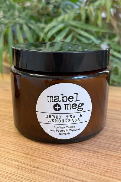 Large Soy Candle Green Tea and Lemongrass from Mabel + Meg