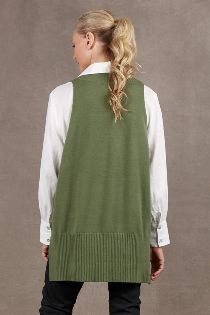Nakako Knit Vest in Moss by Eb & Ive