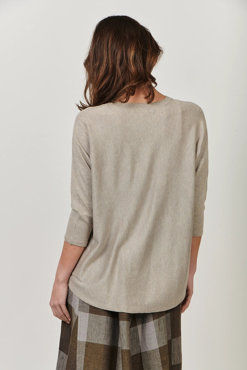 Naturals by O & J Women's Kelly Knit Jumper in Grey back view