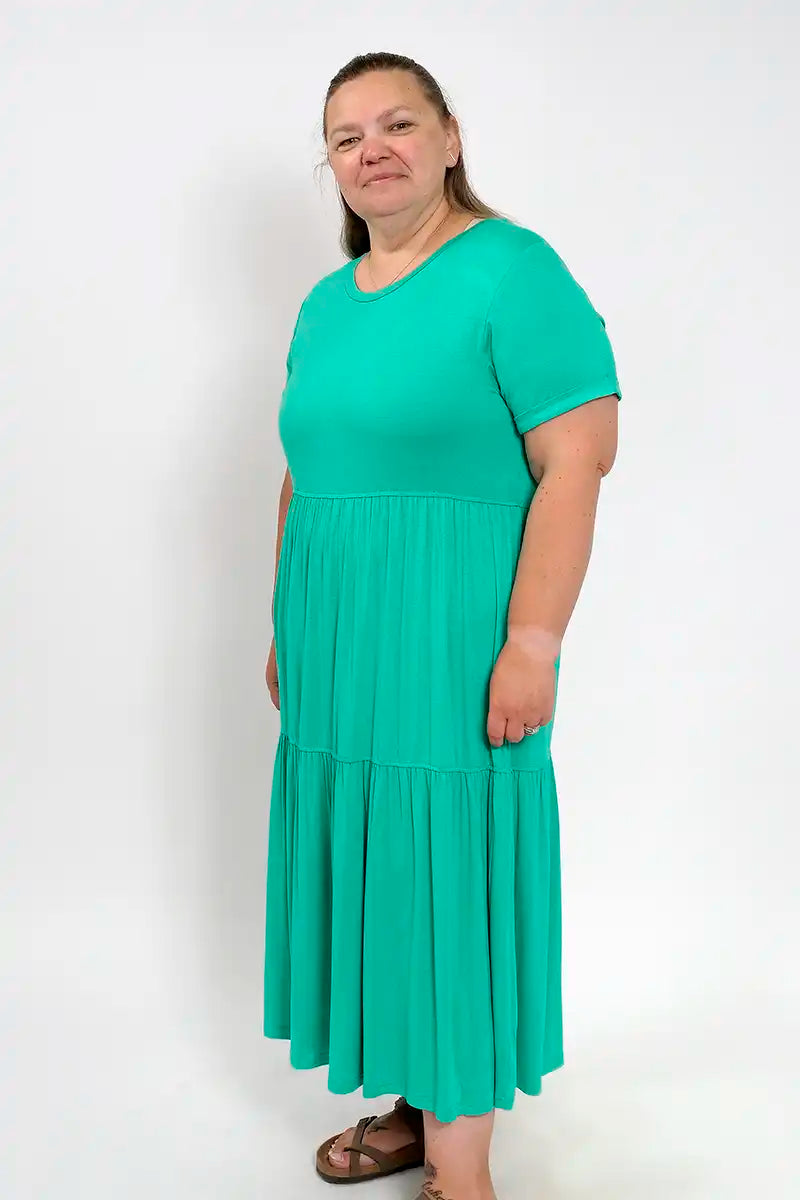 Paula Dress in Green side view