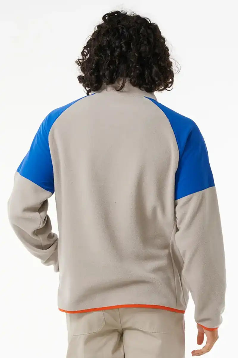 Rip Curl Anti Series Archive Zip Crew in Stone Back View