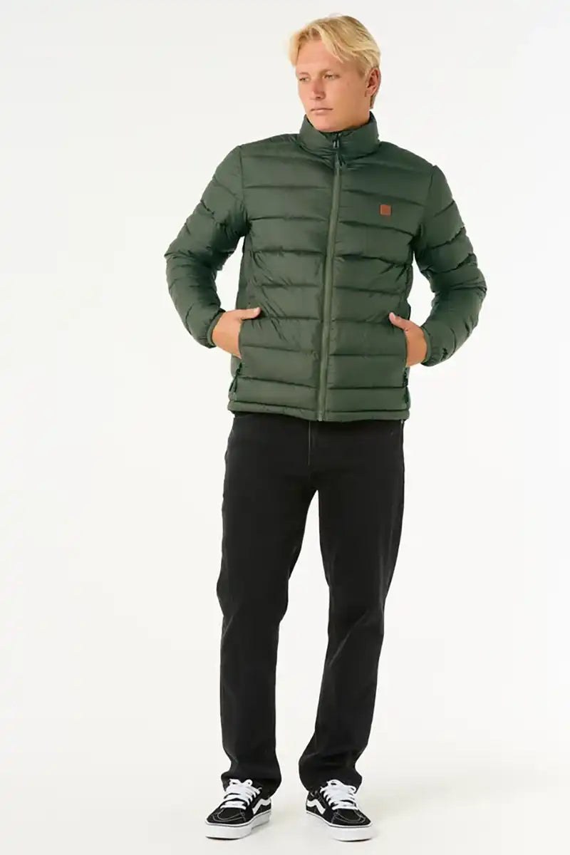 Rip Curl Anti Series Elite Puff Crew in Deep Forest  Front View
