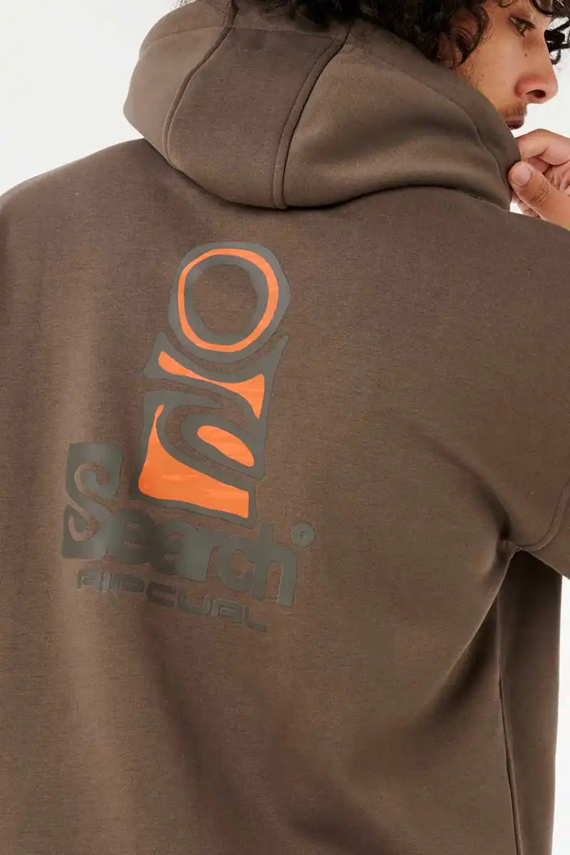 Rip Curl Anti Series Search Stack Hood in Rock back detailed view