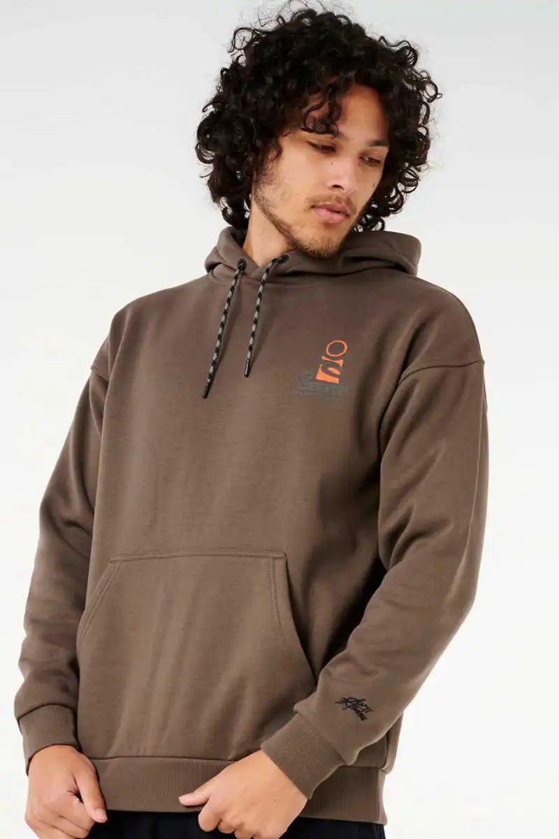 Rip Curl Anti Series Search Stack Hood in Rock front studio view