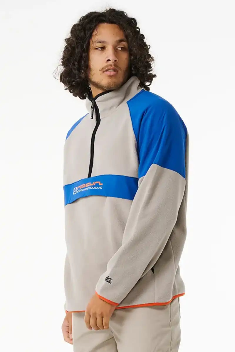 Rip Curl Anti Series Archive Zip Crew in Stone Side View