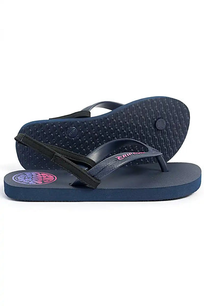 Rip Curl Boys' Wetty Fade Bloom Thongs side and sole view