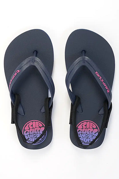 Rip Curl Boys' Wetty Fade Bloom Thongs top arial view of pair