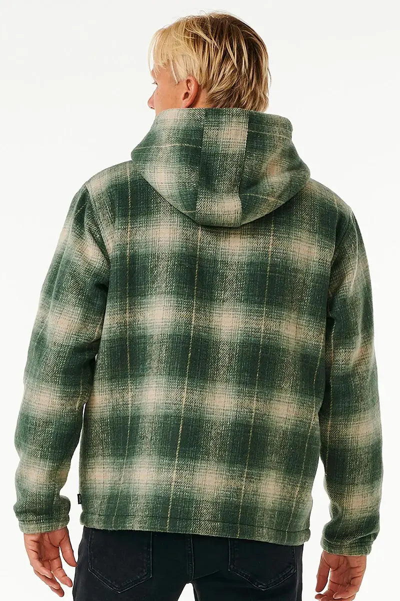 Rip Curl Classic Surf Check Jacket in Dark Olive back view