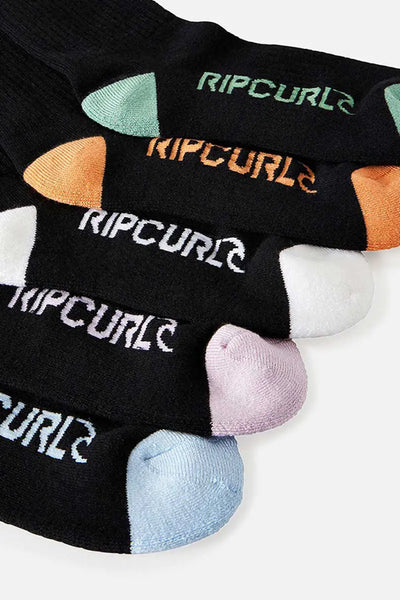 footbed detail view of the Rip Curl Crew Sock Boys 6 Pack