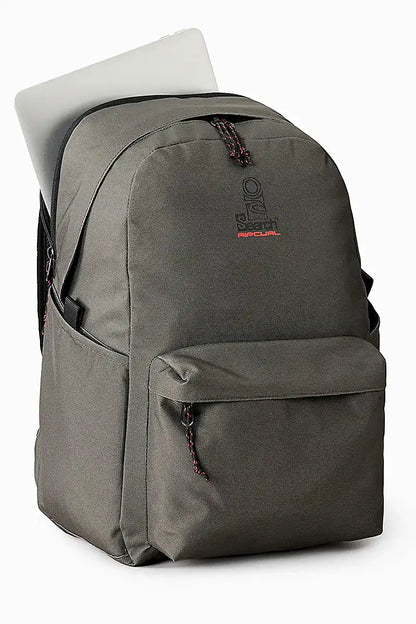 Rip CUrl Crusha 30L backpack in deep cactus laptop compatment open view