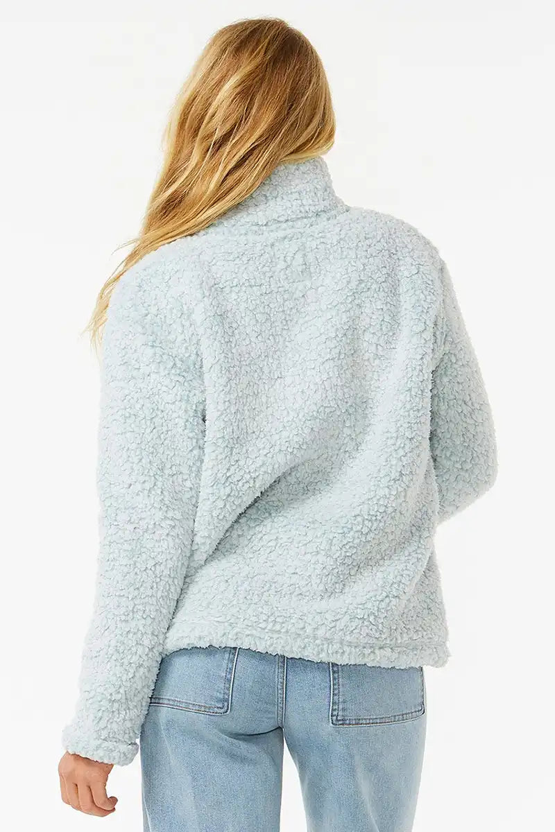 Rip Curl Dark n Stormy 1/4 Zip Crew Jumper in Blue back view