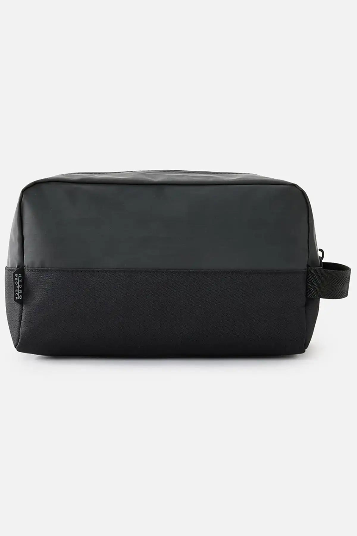 Black Rip Curl toiletry bag on a white background