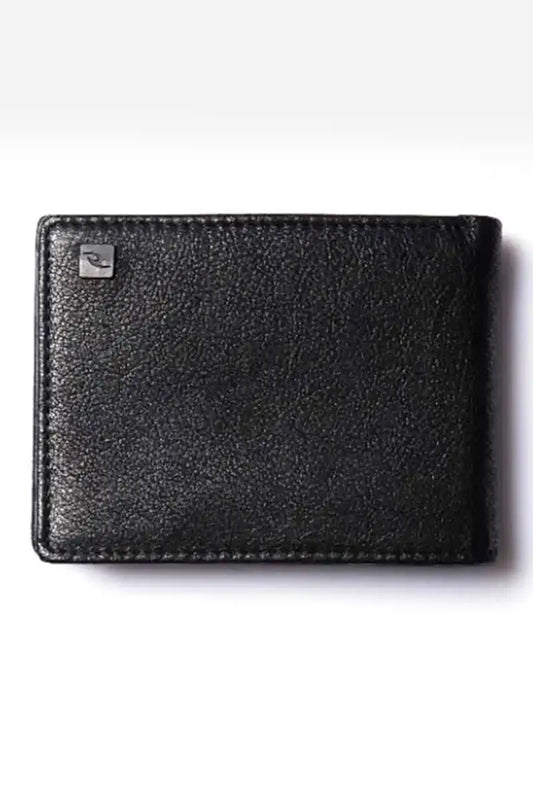 Rip Curl K-Roo RFID All Day Leather Wallet in Black front outside view