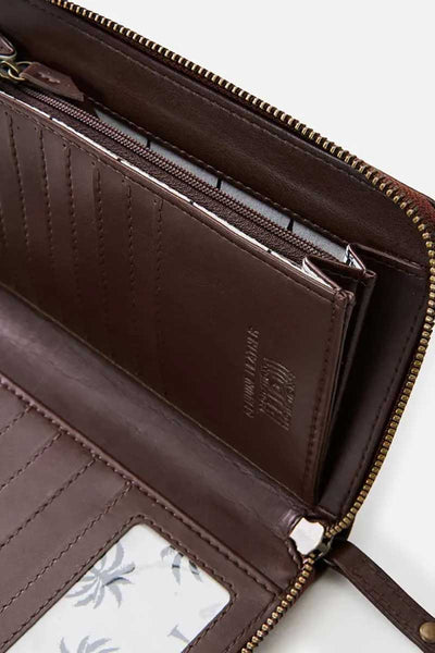 Rip Curl KROO Leather RFID Oversized Wallet Compartments