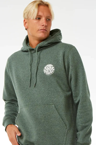 close up front view of the Rip Curl Mens Hoodie Wetsuit Icon in Olive Marle