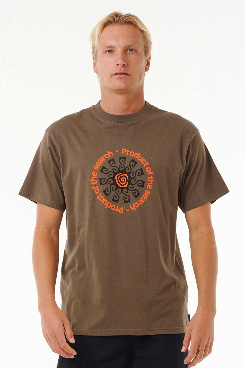 Rip Curl Men's Search Sun Tee in Rock front view