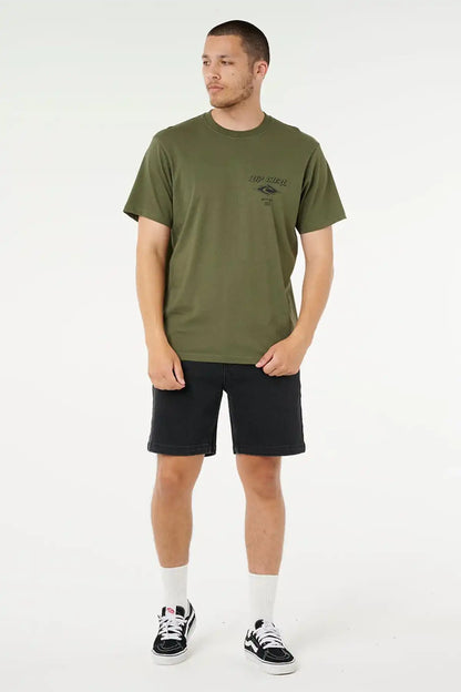Rip Curl Men's Tee Fade Out Icon - Final size 2XL - Deep Cactus