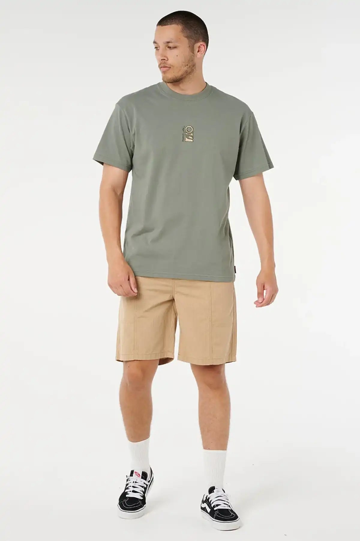 Rip Curl Mens Tee Search Stack Embroided — Cactus Green