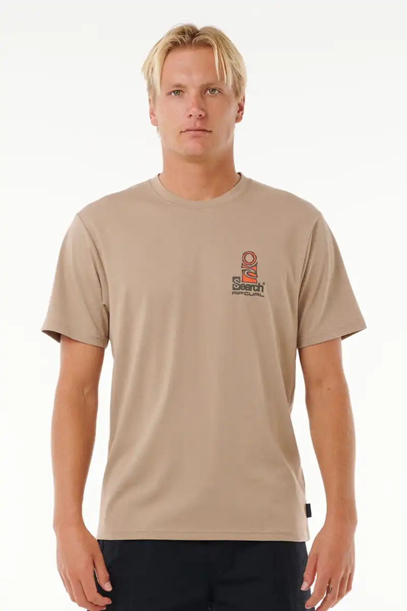 Rip Curl Men's Tee VaporCool Search Stack in Sand Dune front