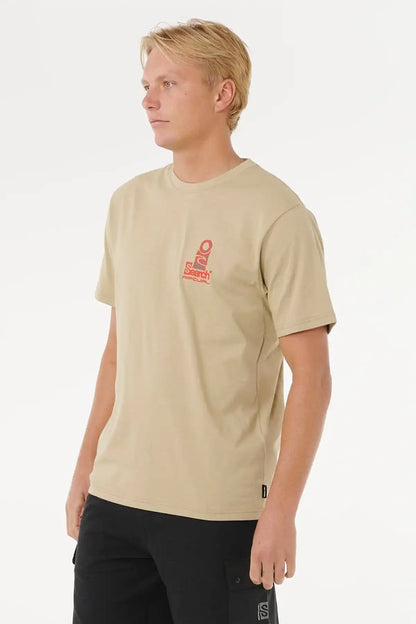 Rock colour shirt worn by man on side view