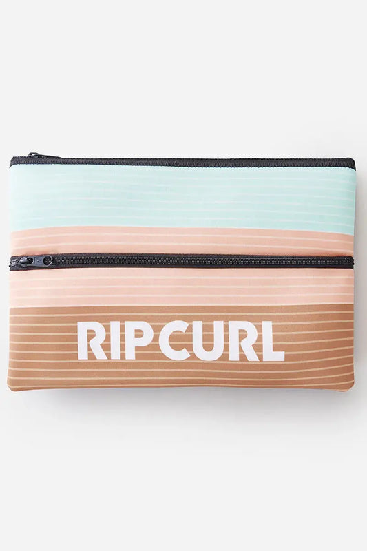 front view of the Rip Curl Pencil Case XL Variety in Black Multi