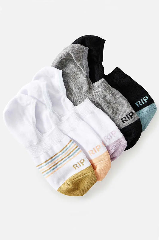 Rip Curl Women's Invisible Sock 5 Pack in Multicolour