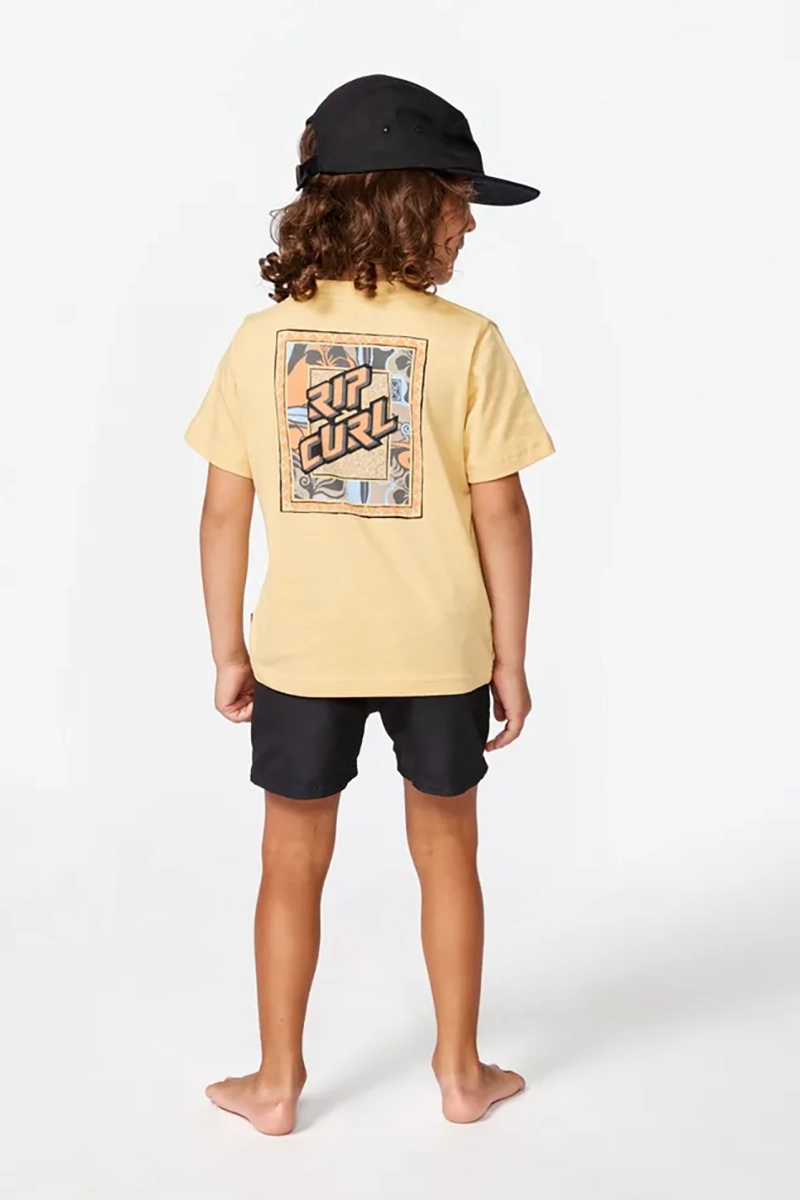 Rip Curl Static Youth tee Washed Yellow Back 