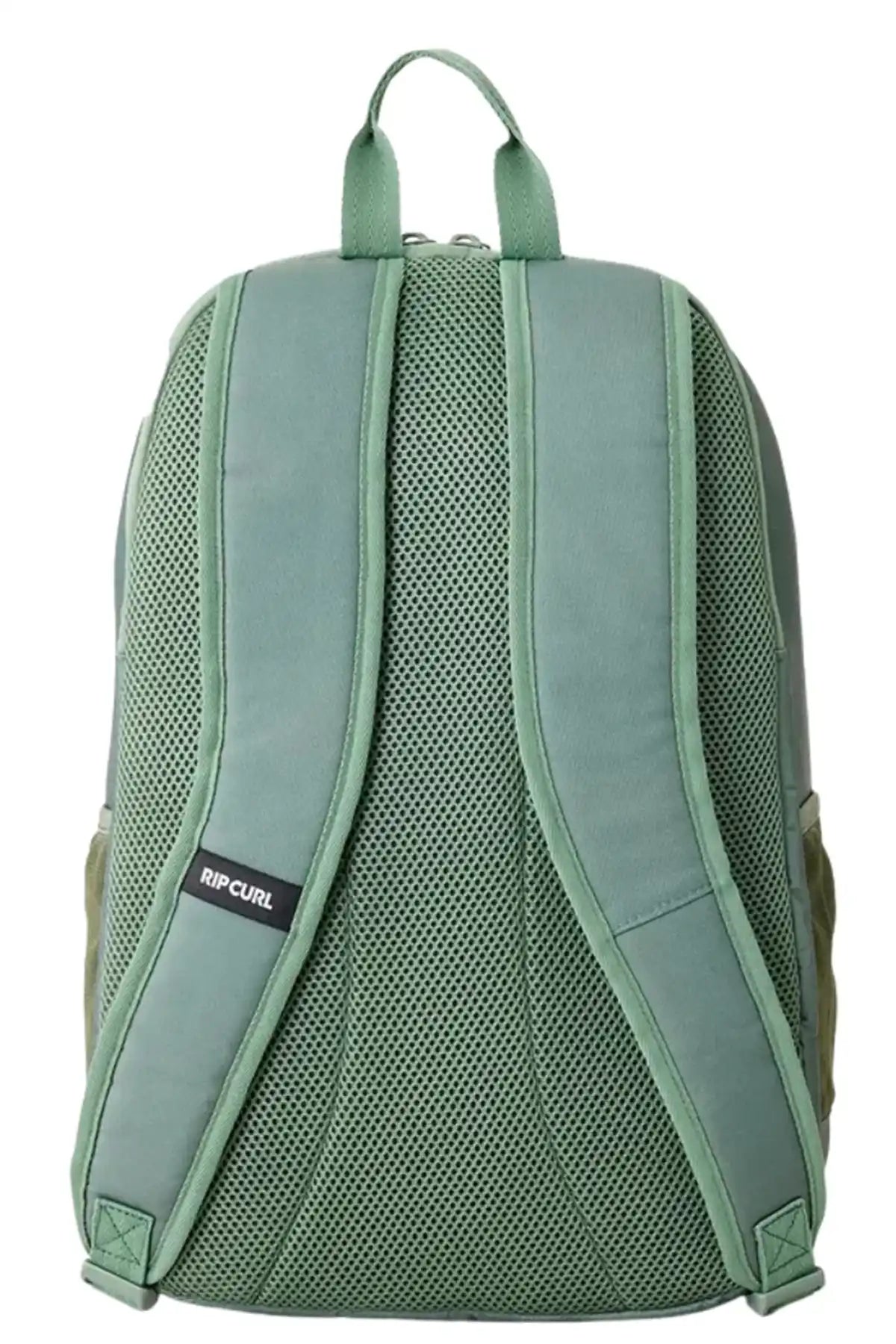 Rip Curl Sea Spray Green backpack with Rip Curl logo on a white background