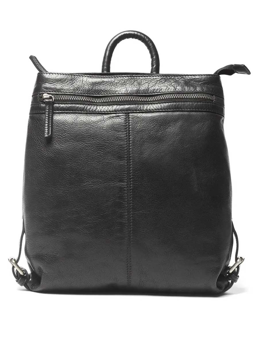 studio image of the Rugged Hide Bag Pluto Backpack in Black
