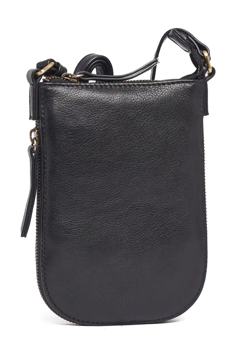 Rugged Hide Danica Leather Phone Bag in Black