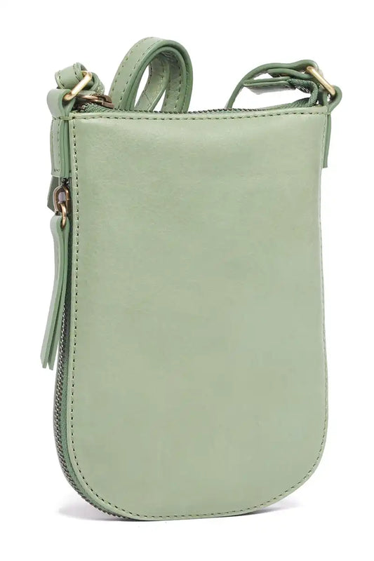 Rugged Hide Danica Leather Phone Bag in Leaf Green