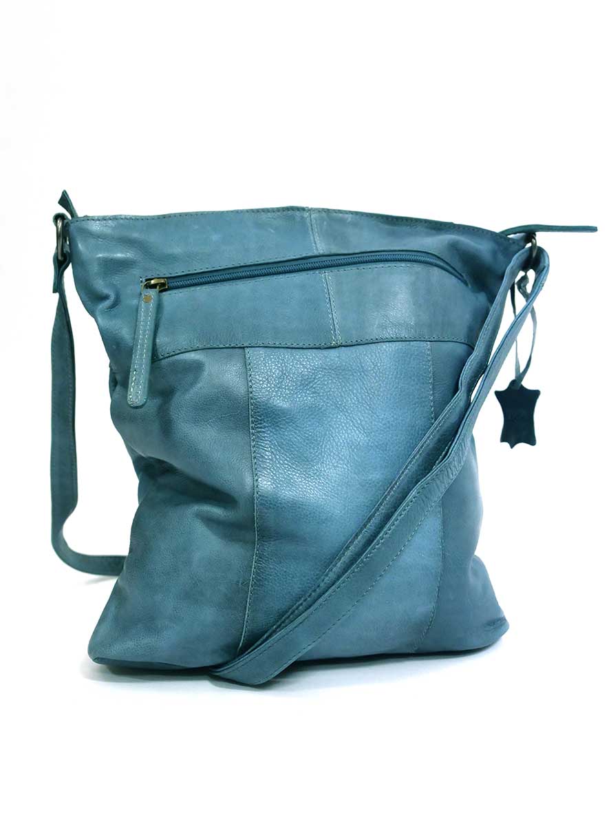 Rugged Hide Ladies Leather Bag - Emily Midnight Blue back